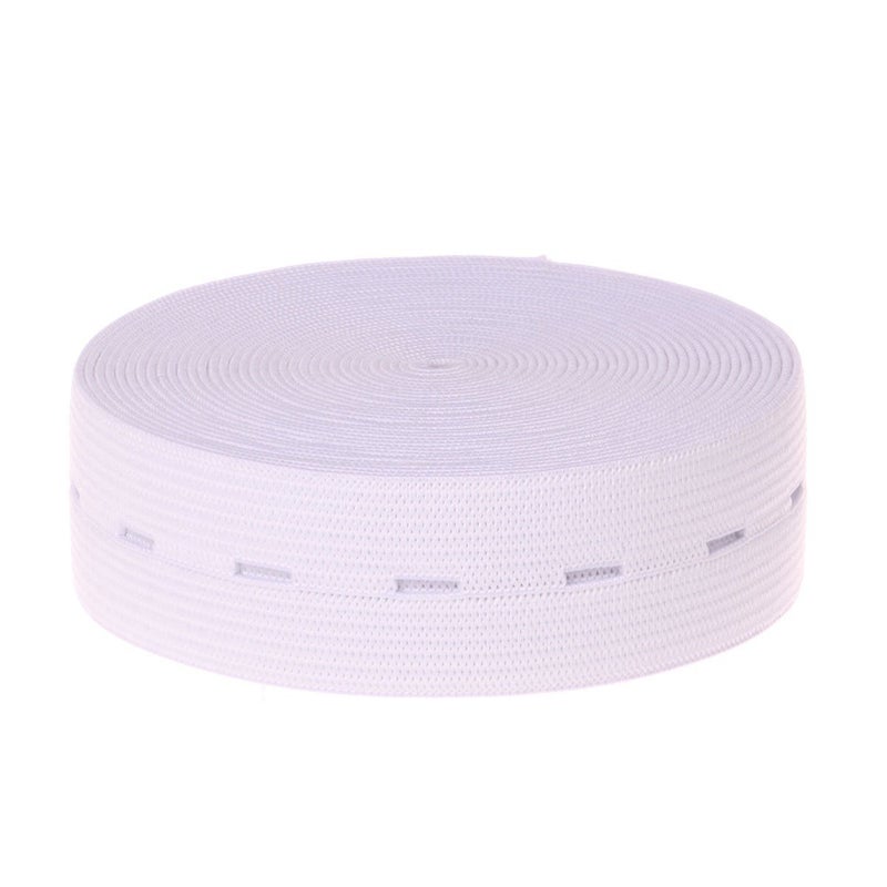 COTOWIN 1 Inch Wide White Buttonhole Elastic 5 Yards - Image 2